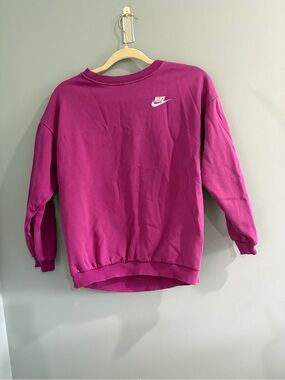Nike Women's Crew Sweatshirt in Fuchsia with White Logo